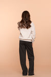 Meisjes Pants jacquard wide leg van Geisha in de kleur Black/off-white in maat 176.