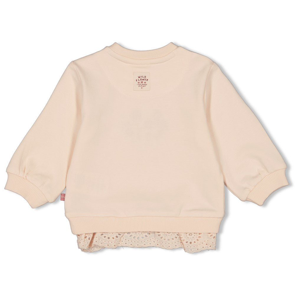Meisjes Sweater - Wild Flowers van Feetje in de kleur Offwhite in maat 86.