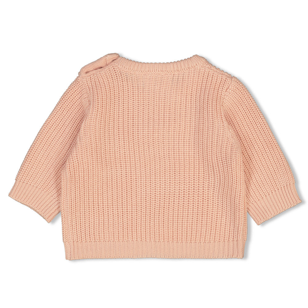 Meisjes Sweater gebreid - The Magic is in You van Feetje in de kleur Roze in maat 86.