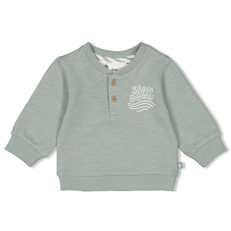 s Sweater - Turtelly Cool van Feetje in de kleur Zeegroen in maat 86.