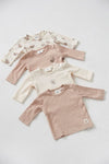 s Longsleeve rib - Cute Cookie van Feetje in de kleur Zand in maat 62.