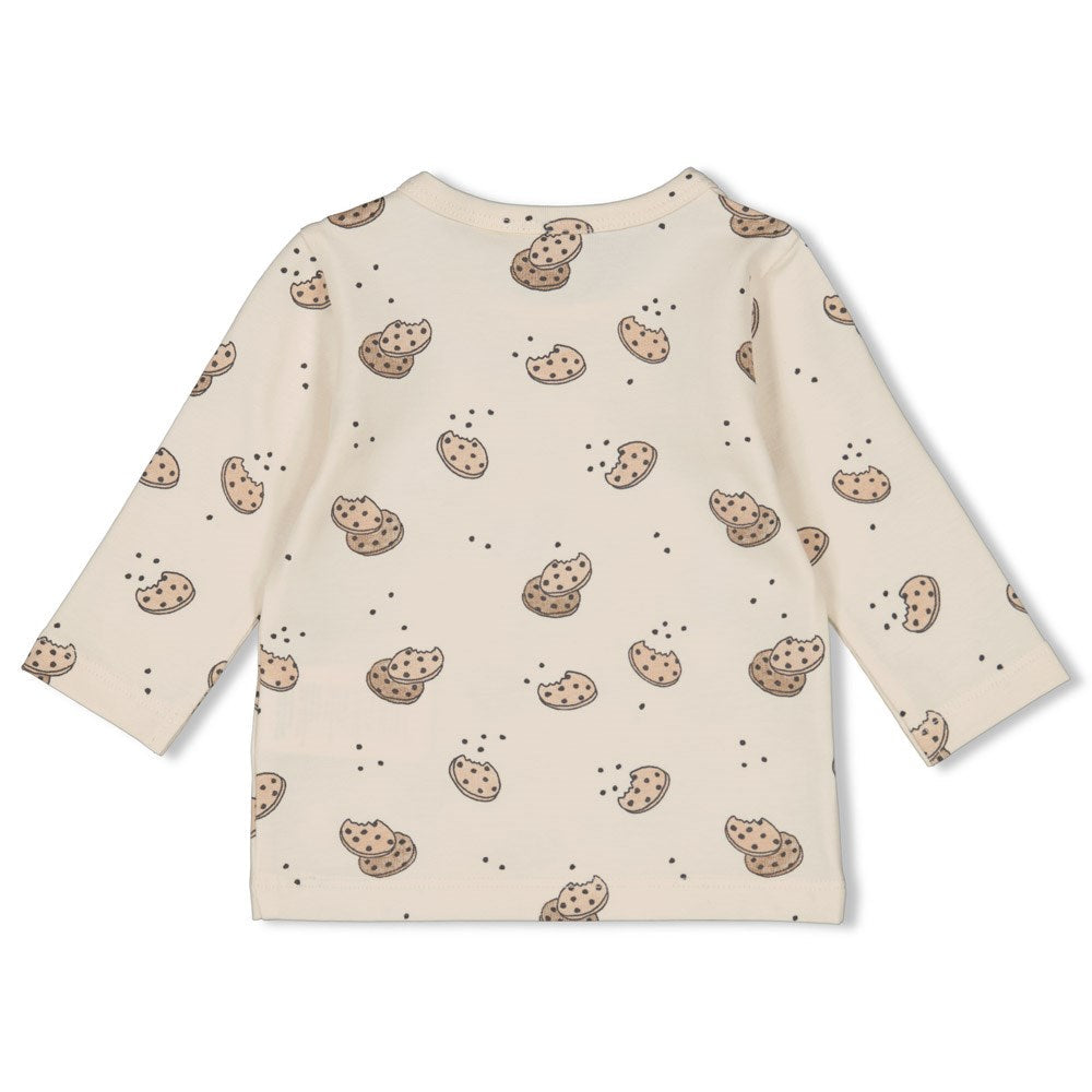 s Longsleeve AOP - Cute Cookie van Feetje in de kleur Offwhite in maat 62.