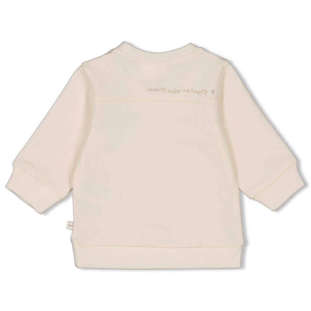 s Sweater - Cute Cookie van Feetje in de kleur Offwhite in maat 62.