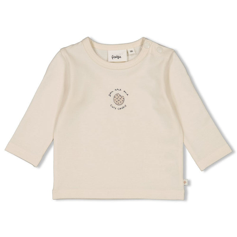 s Longsleeve - Cute Cookie van Feetje in de kleur Offwhite in maat 62.