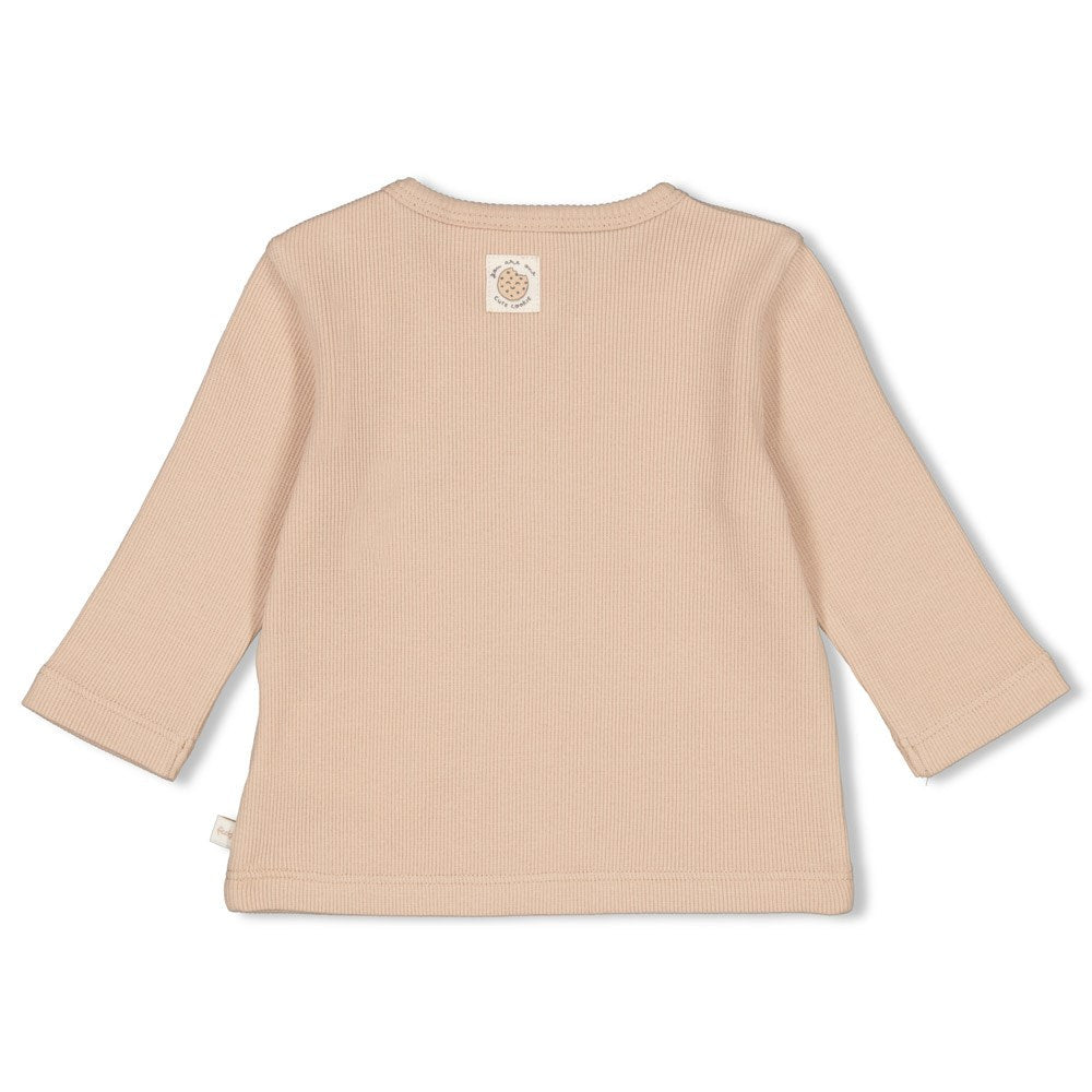 s Longsleeve rib - Cute Cookie van Feetje in de kleur Zand in maat 62.