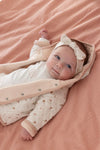 s Omkeerbaar jasje met capuchon AOP - Sweet Poppy van Feetje in de kleur Offwhite melange in maat 62.