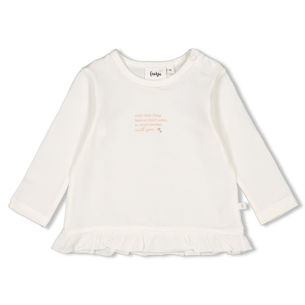 s Longsleeve - Sweet Poppy van Feetje in de kleur Offwhite in maat 62.