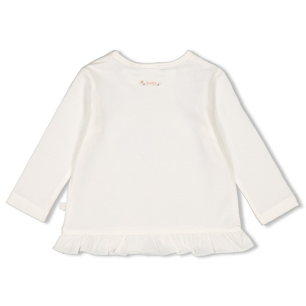 s Longsleeve - Sweet Poppy van Feetje in de kleur Offwhite in maat 62.