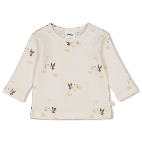 s Longsleeve AOP rib - Special Delivery van Feetje in de kleur Offwhite in maat 62.