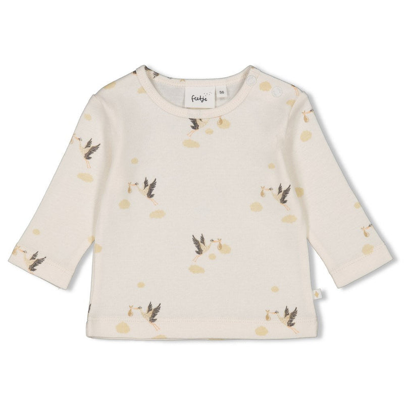 s Longsleeve AOP rib - Special Delivery van Feetje in de kleur Offwhite in maat 62.