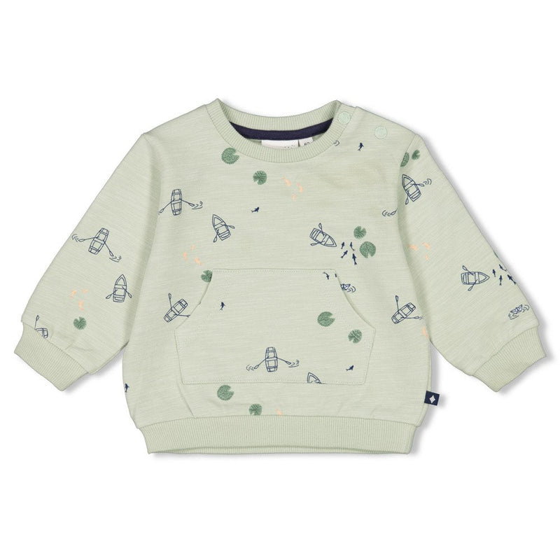 s Sweater AOP - Rock My Boat van Feetje in de kleur Mint in maat 86.