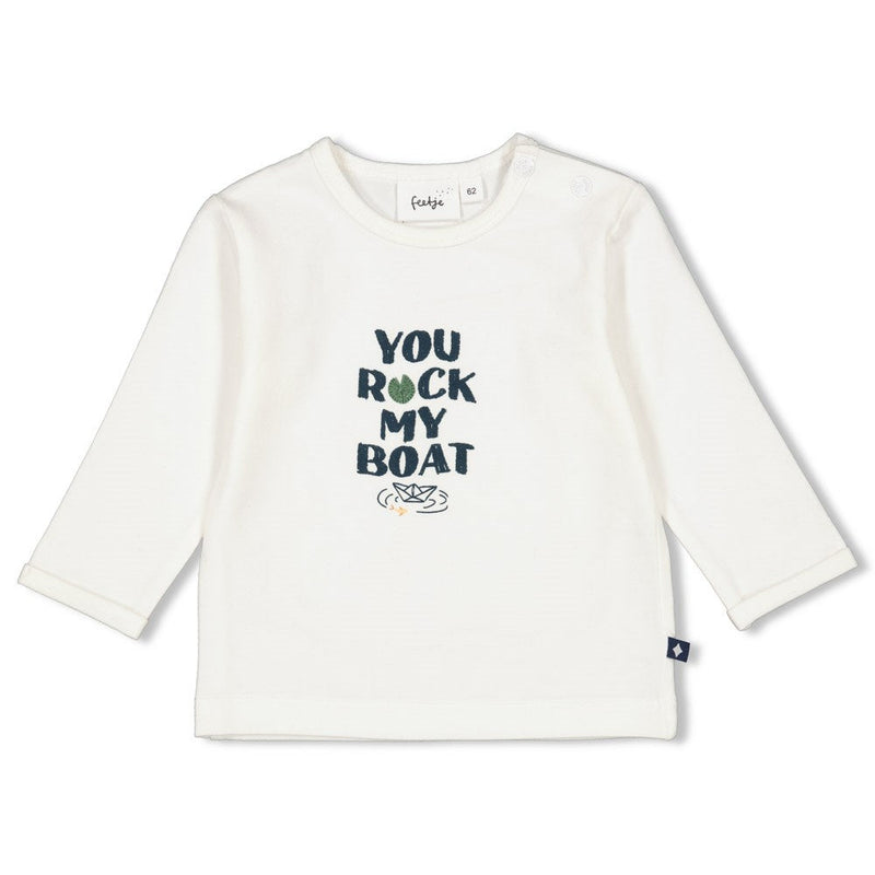 s Longsleeve - Rock My Boat van Feetje in de kleur Offwhite in maat 86.
