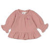 s Longsleeve ruches - Starfish Wishes van Feetje in de kleur Mauve in maat 86.