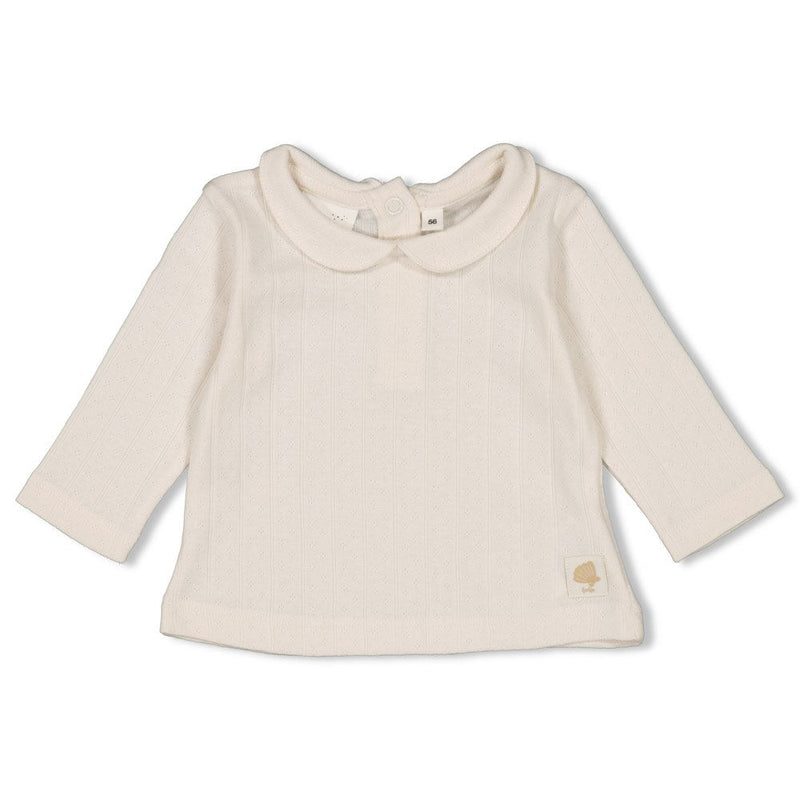 s Longsleeve pointelle rib - Starfish Wishes van Feetje in de kleur Offwhite in maat 86.