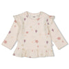 s Longsleeve ruches AOP - Starfish Wishes van Feetje in de kleur Offwhite in maat 86.