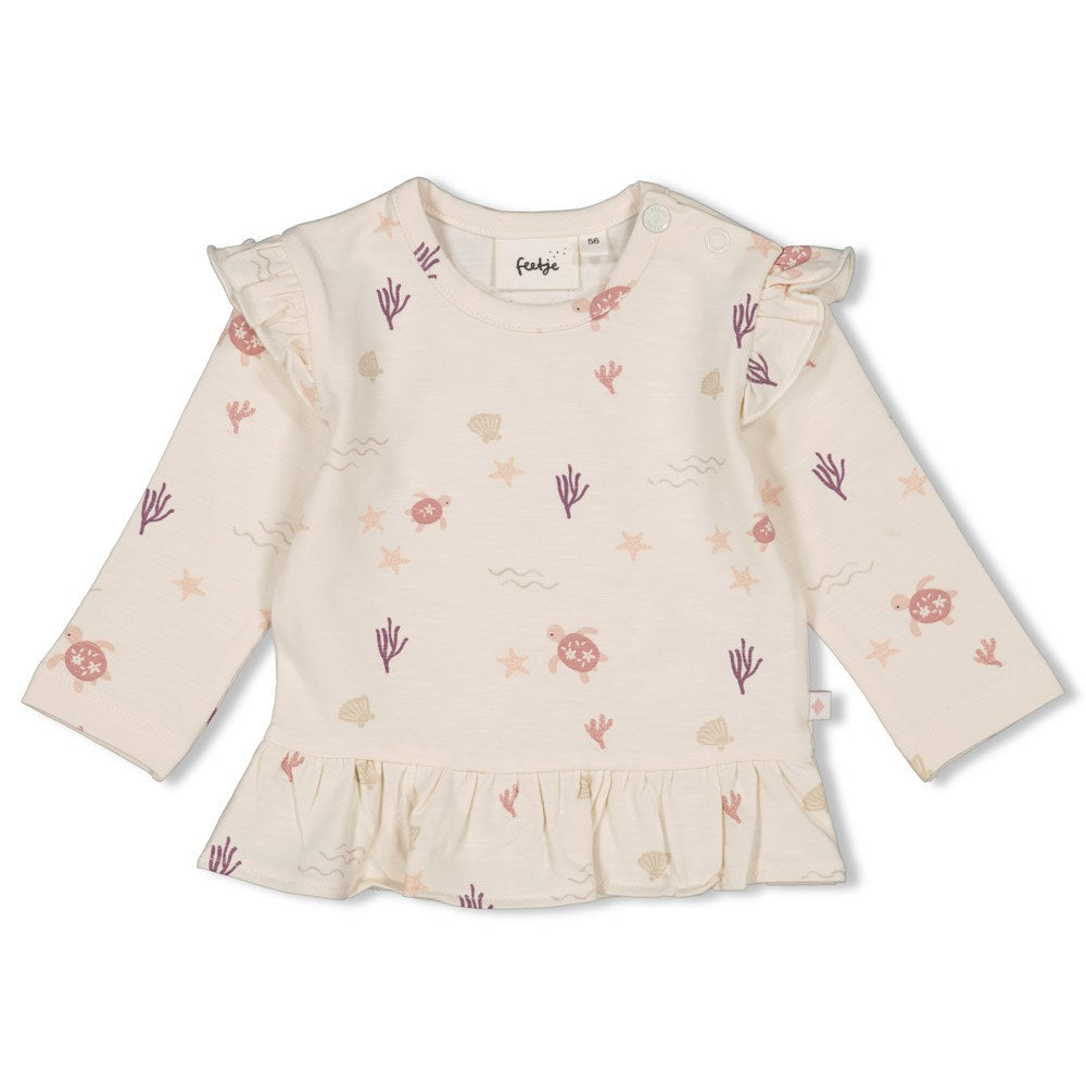 Feetje Longsleeve ruches AOP - Starfish Wishes