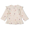 s Longsleeve ruches AOP - Starfish Wishes van Feetje in de kleur Offwhite in maat 86.