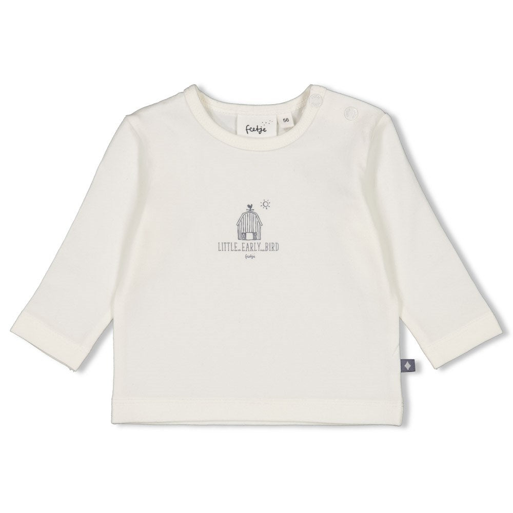 s Longsleeve - Farm Life van Feetje in de kleur Offwhite in maat 62.