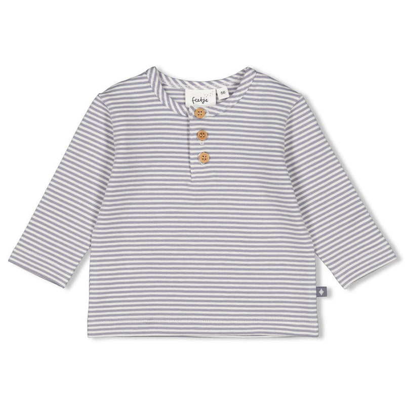 s Longsleeve streep - Farm Life van Feetje in de kleur Indigo in maat 62.
