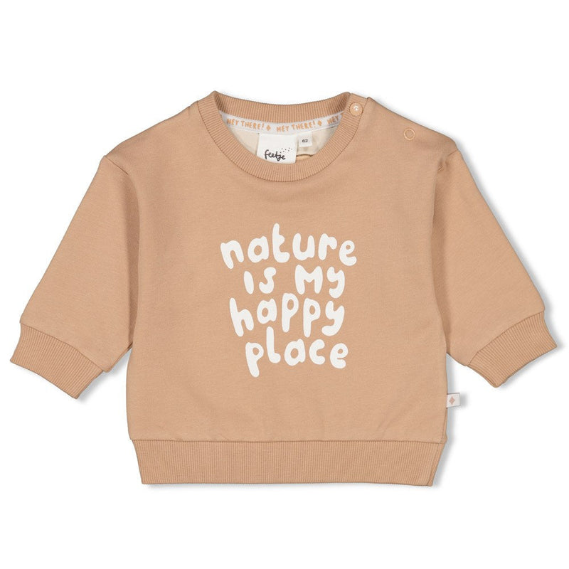 s Sweater - The Chill Club van Feetje in de kleur Zand in maat 86.