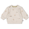 s Sweater AOP - Mini Adventurer van Feetje in de kleur Offwhite melange in maat 86.