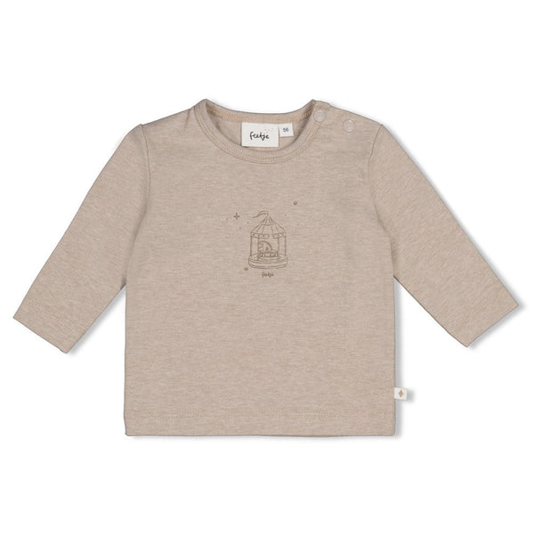 Unisexs Longsleeve - The Cuddle Company van Feetje in de kleur Bruin melange in maat 62.
