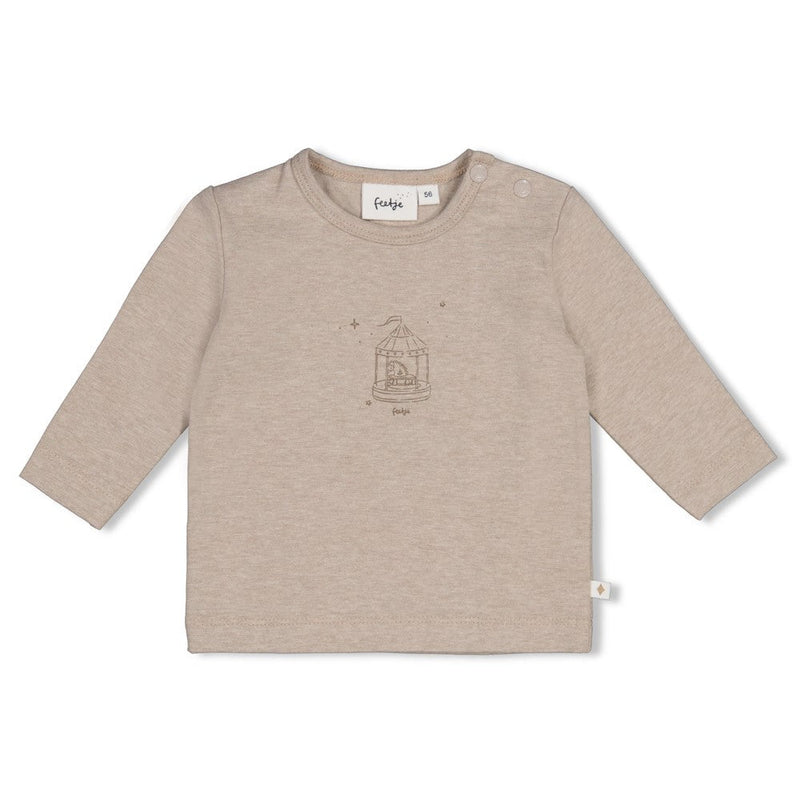 Unisexs Longsleeve - The Cuddle Company van Feetje in de kleur Bruin melange in maat 62.