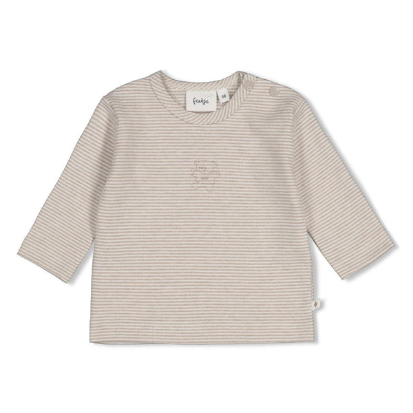 Unisexs Longsleeve streep - The Cuddle Company van Feetje in de kleur Bruin melange in maat 62.