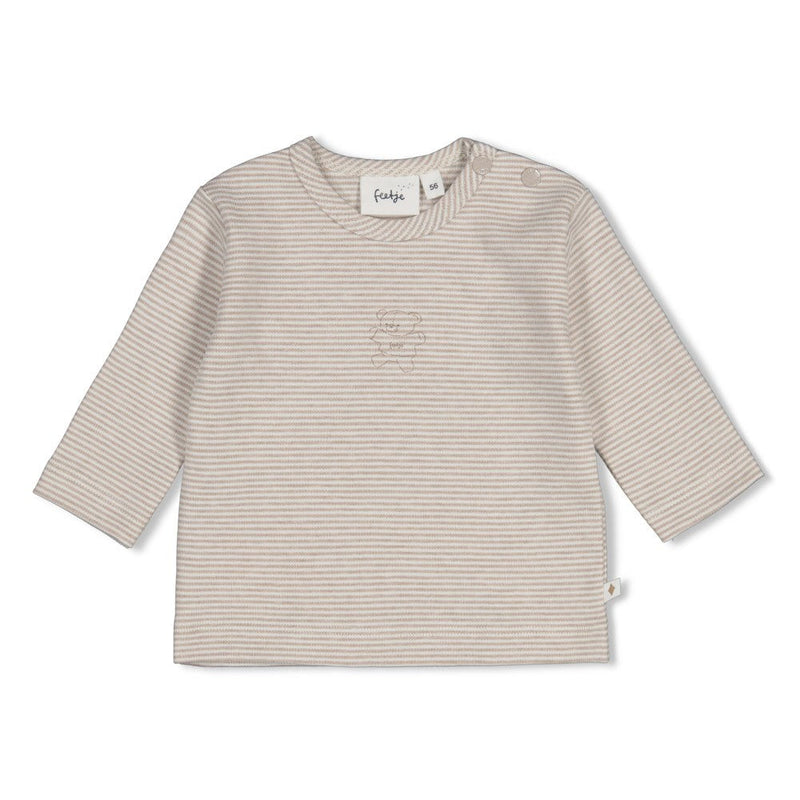 Unisexs Longsleeve streep - The Cuddle Company van Feetje in de kleur Bruin melange in maat 62.