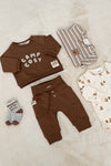 Jongens Sweater relaxed fit - Tiny Timber Tales van Feetje in de kleur Bruin in maat 86.