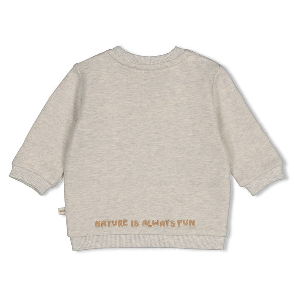 Jongens Sweater - Tiny Timber Tales van Feetje in de kleur Grijs melange in maat 86.