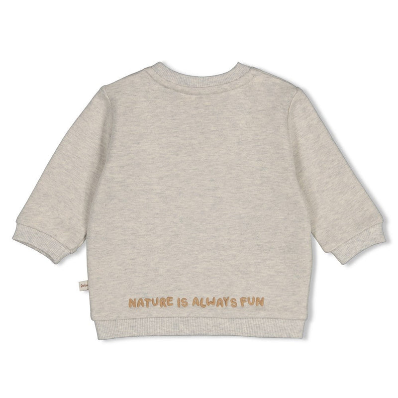 Jongens Sweater - Tiny Timber Tales van Feetje in de kleur Grijs melange in maat 86.