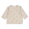 Jongens Longsleeve AOP - Penguin Cuddles van Feetje in de kleur Zand in maat 62.