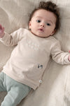 Jongens Sweater - Penguin Cuddles van Feetje in de kleur Zand in maat 62.