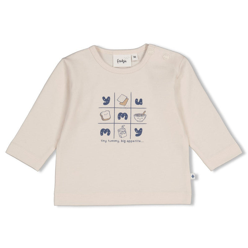 Jongens Longsleeve - Breakfast Buddy van Feetje in de kleur Creme in maat 62.