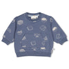 Jongens Sweater AOP - Breakfast Buddy van Feetje in de kleur Blauw in maat 62.