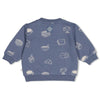 Jongens Sweater AOP - Breakfast Buddy van Feetje in de kleur Blauw in maat 62.