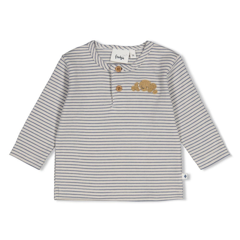 Feetje Longsleeve rib met streep - Breakfast Buddy