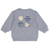Jongens Sweater - Breakfast Buddy van Feetje in de kleur Blauw melange in maat 62.