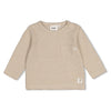 Unisexs Longsleeve rib met streep - Over the Moon for You van Feetje in de kleur Taupe in maat 62.