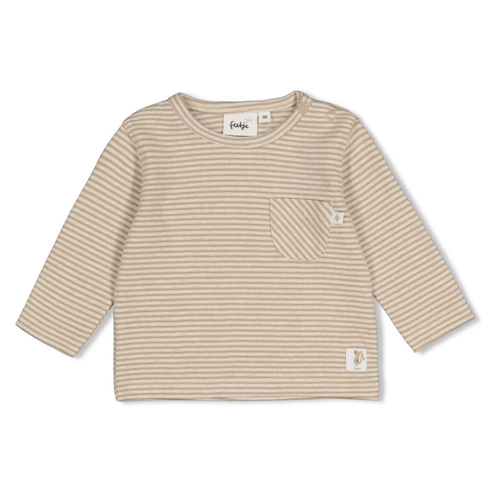 Feetje Longsleeve rib met streep - Over the Moon for You