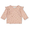 Meisjes Overslagshirt pointelle rib AOP - Fall in Love van Feetje in de kleur Roze melange in maat 62.