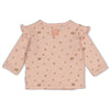 Meisjes Overslagshirt pointelle rib AOP - Fall in Love van Feetje in de kleur Roze melange in maat 62.
