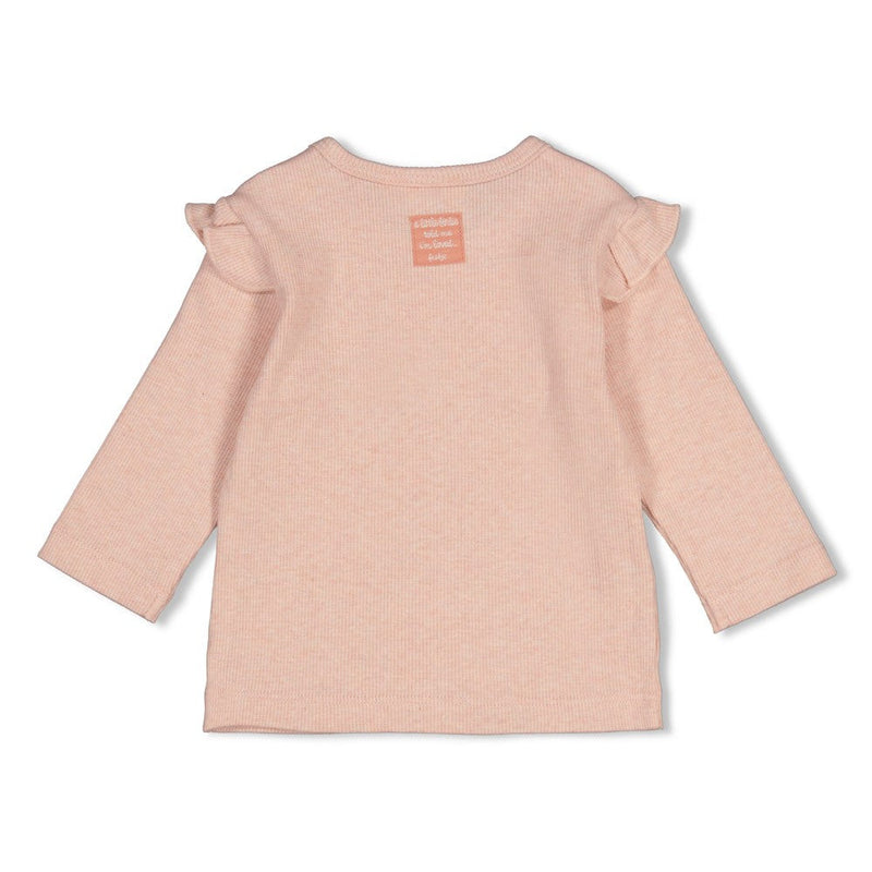 Meisjes Longsleeve rib - Fall in Love van Feetje in de kleur Roze melange in maat 62.