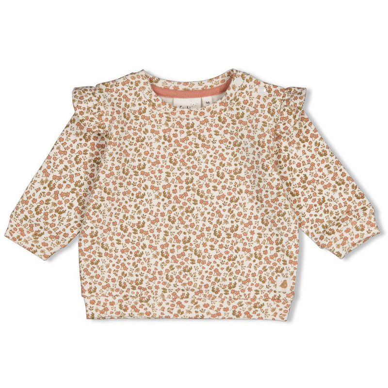 Meisjes Sweater AOP - Fall in Love van Feetje in de kleur Offwhite in maat 62.