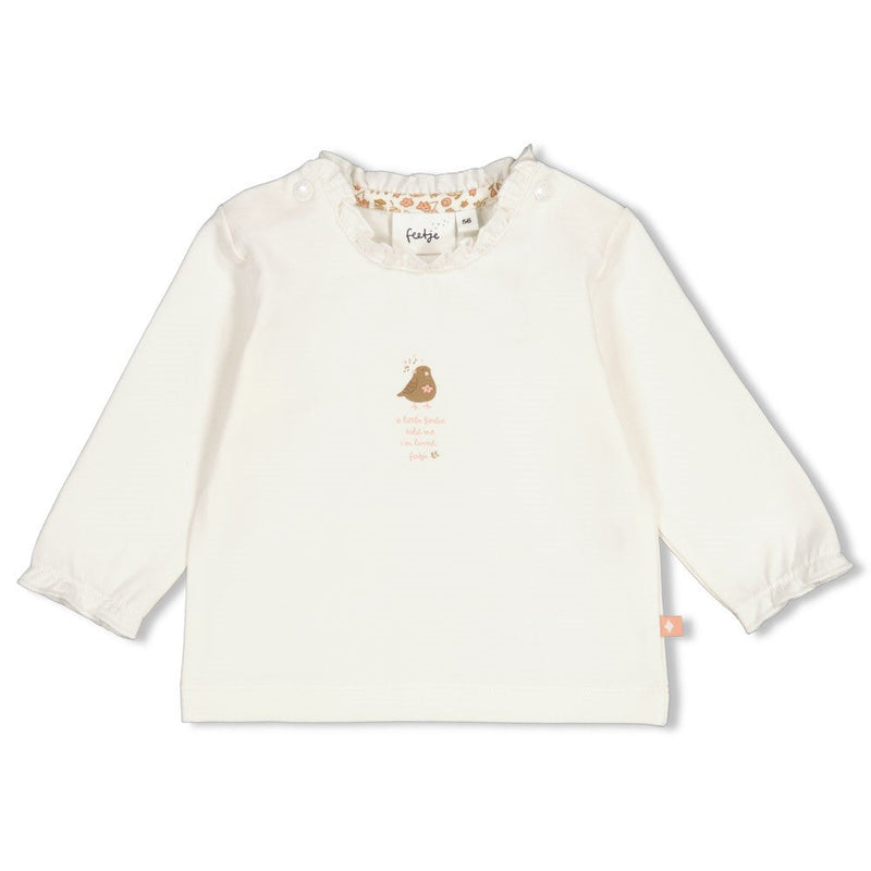 Meisjes Longsleeve - Fall in Love van Feetje in de kleur Offwhite in maat 62.