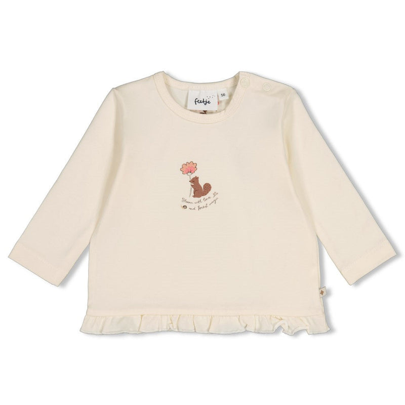 Meisjes Longsleeve - Forest Garden van Feetje in de kleur Offwhite in maat 86.