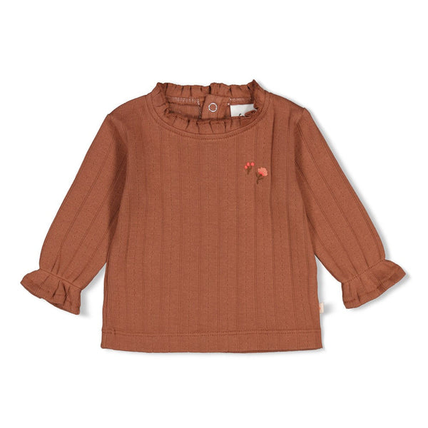 Feetje Longsleeve pointelle rib - Forest Garden
