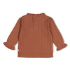 Meisjes Longsleeve pointelle rib - Forest Garden van Feetje in de kleur Bruin in maat 86.