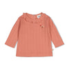 Meisjes Longsleeve pointelle rib - Forest Garden van Feetje in de kleur Roze in maat 86.